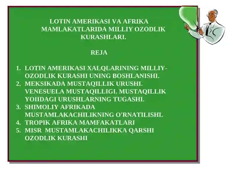 Lotin Amerikasi va Afrika Mamlakatlarda Milliy Ozodlik Kurashlari