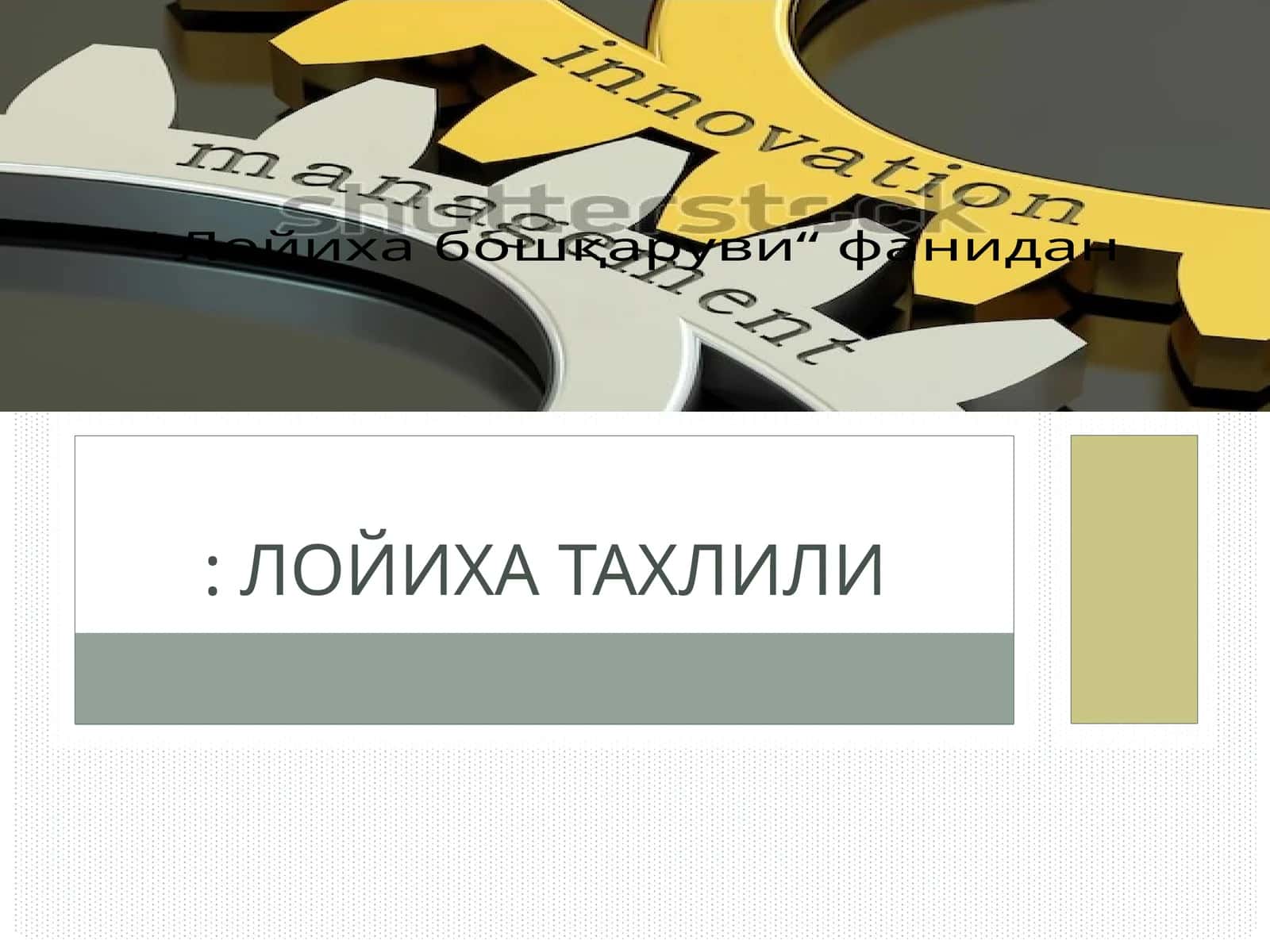 Лойиха бошқаруви 1
