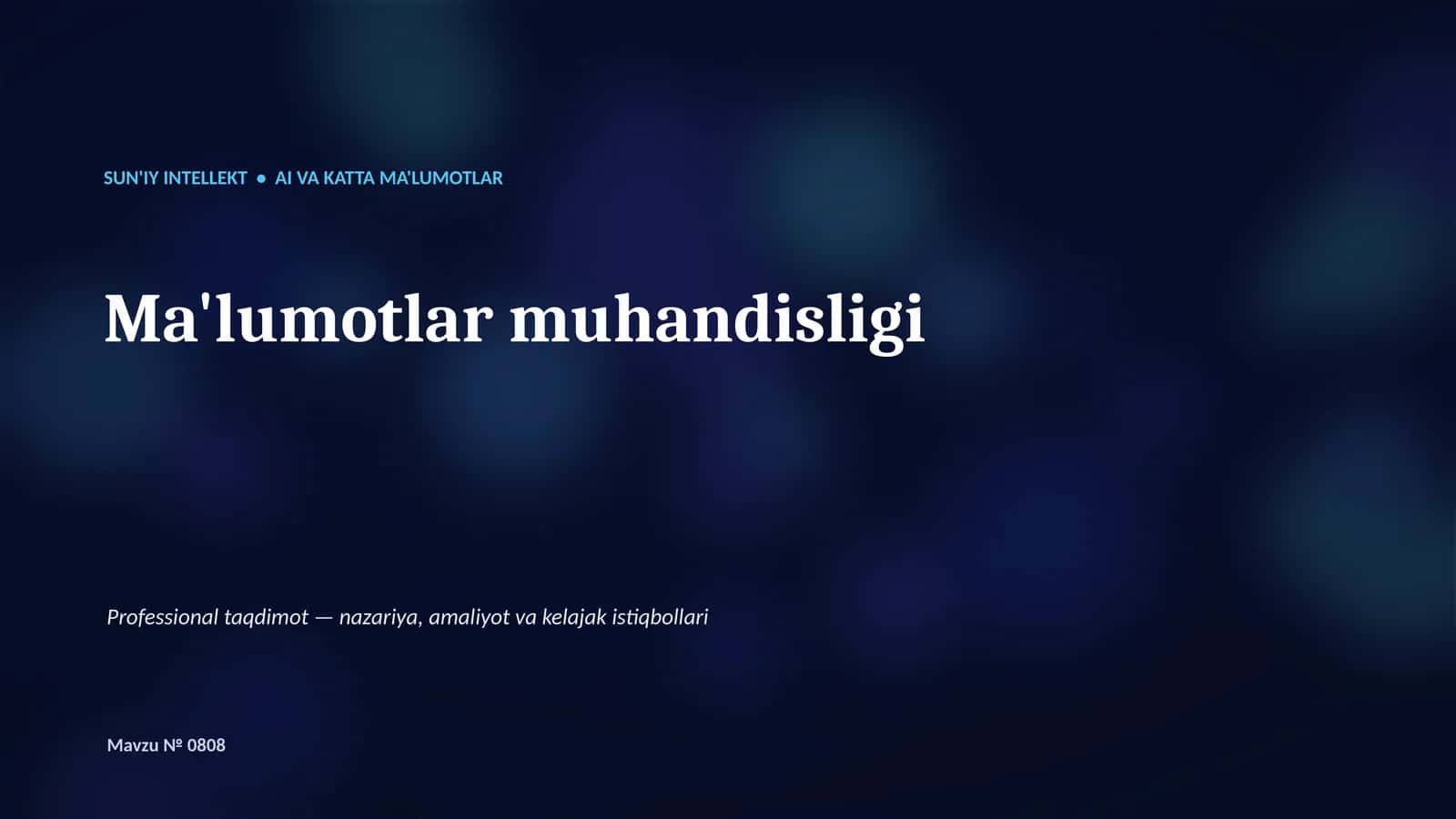 Ma'lumotlar muhandisligi 1