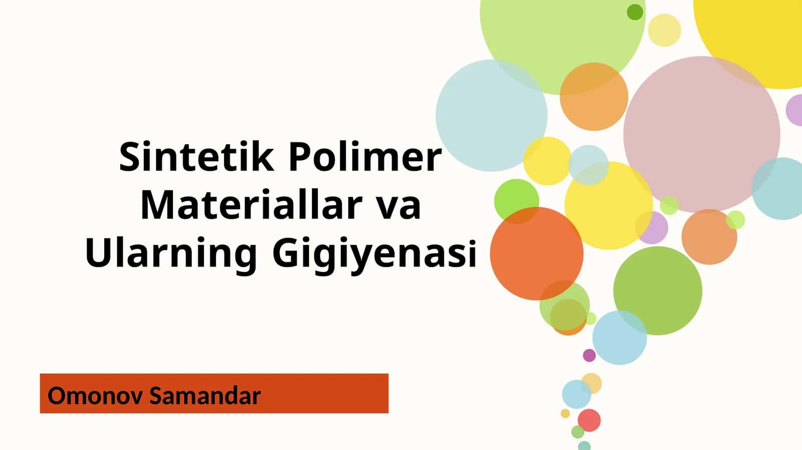 Sintetik Polimer Materiallar va Ularning Gigiyenasi 1