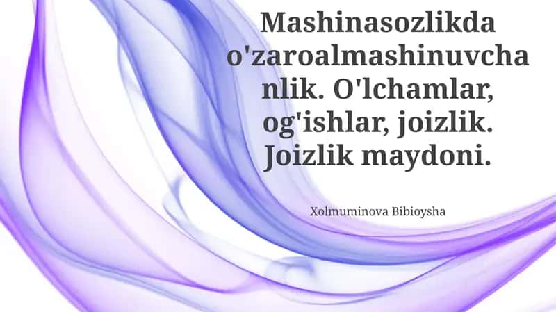 O'zaro almashinuvchanlik 1