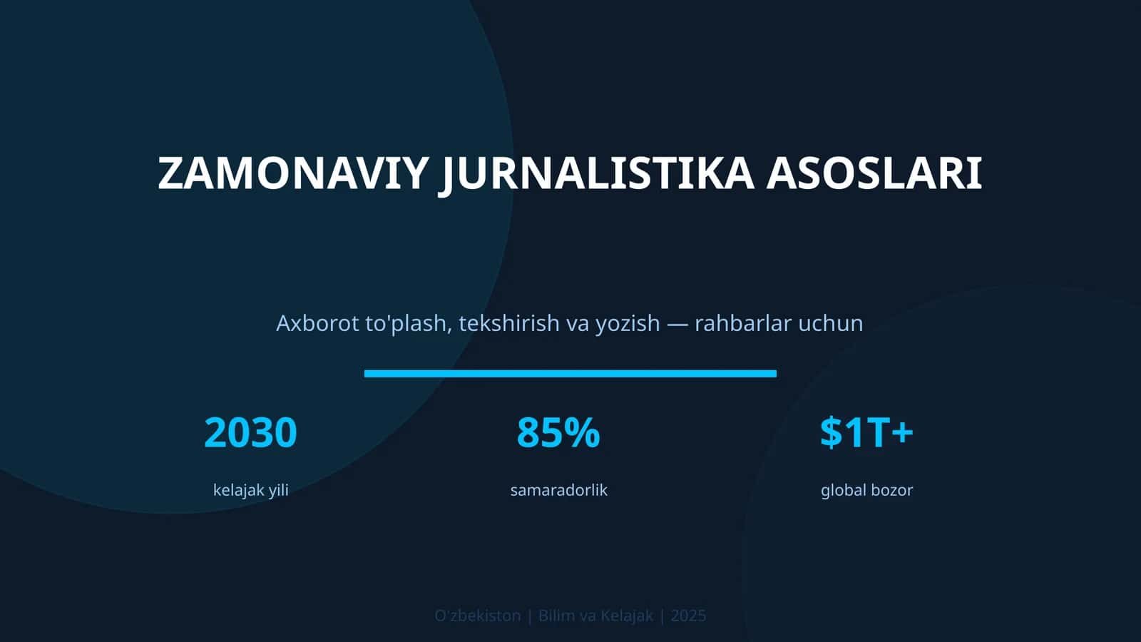 ZAMONAVIY JURNALISTIKA ASOSLARI 1
