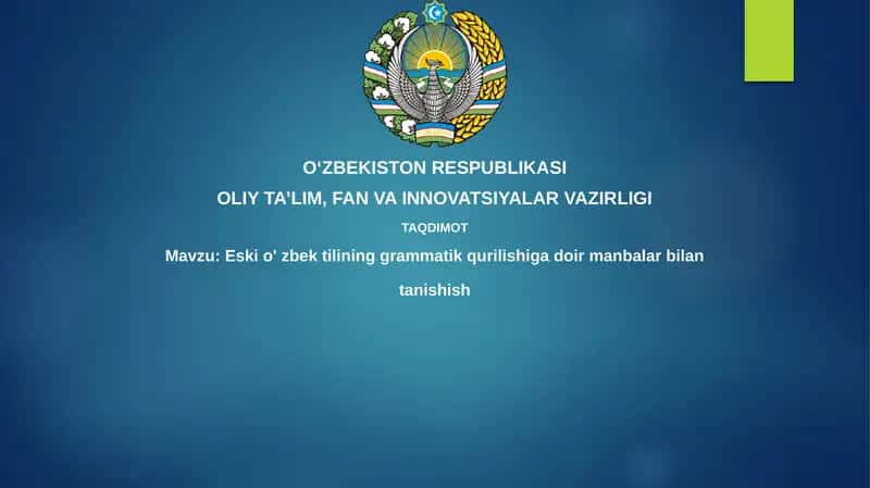 Eski o'zbek tilining grammatik qurilishi 1