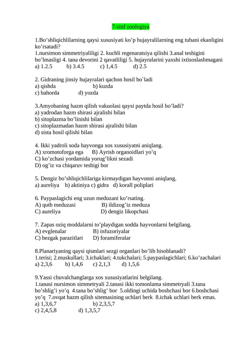 7-sinf zoologiya 1