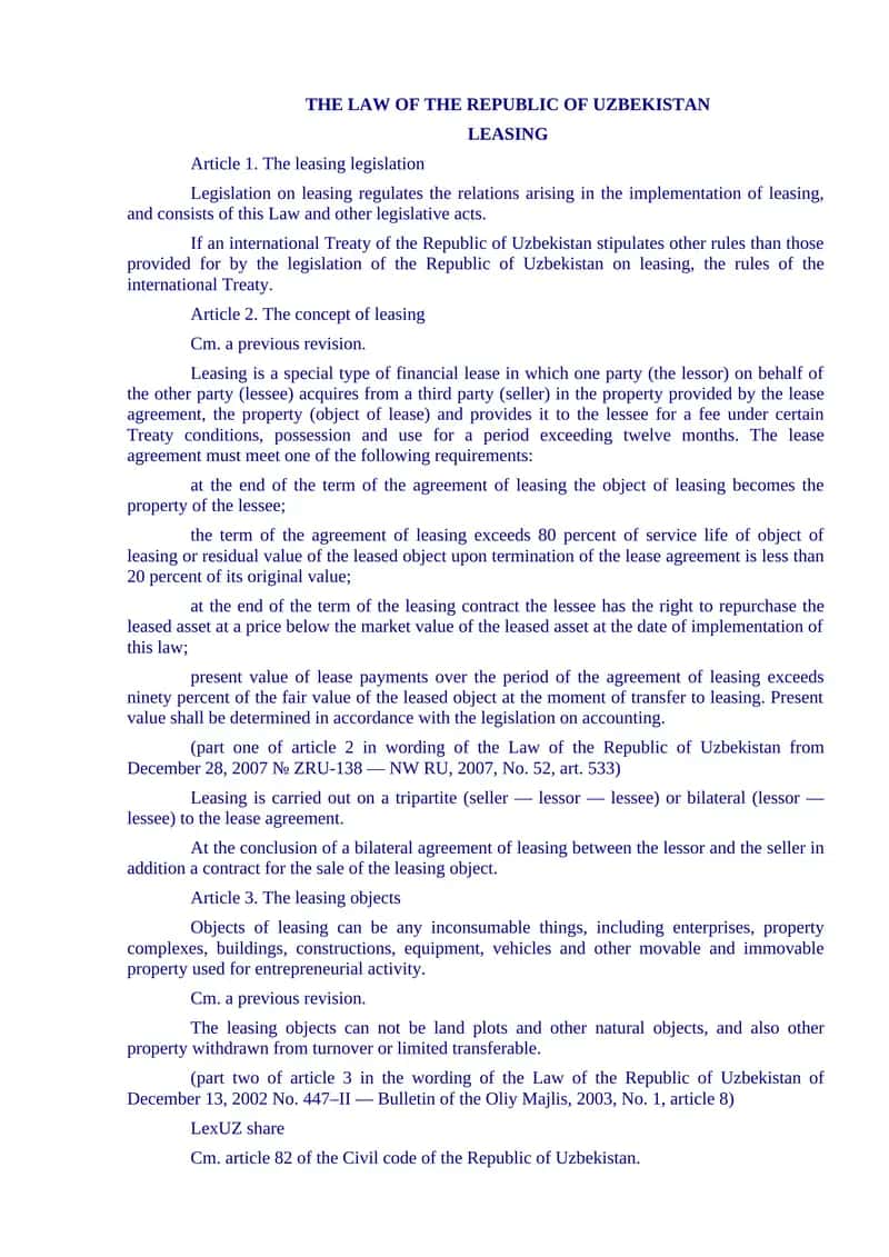 Leasing Legislation 1