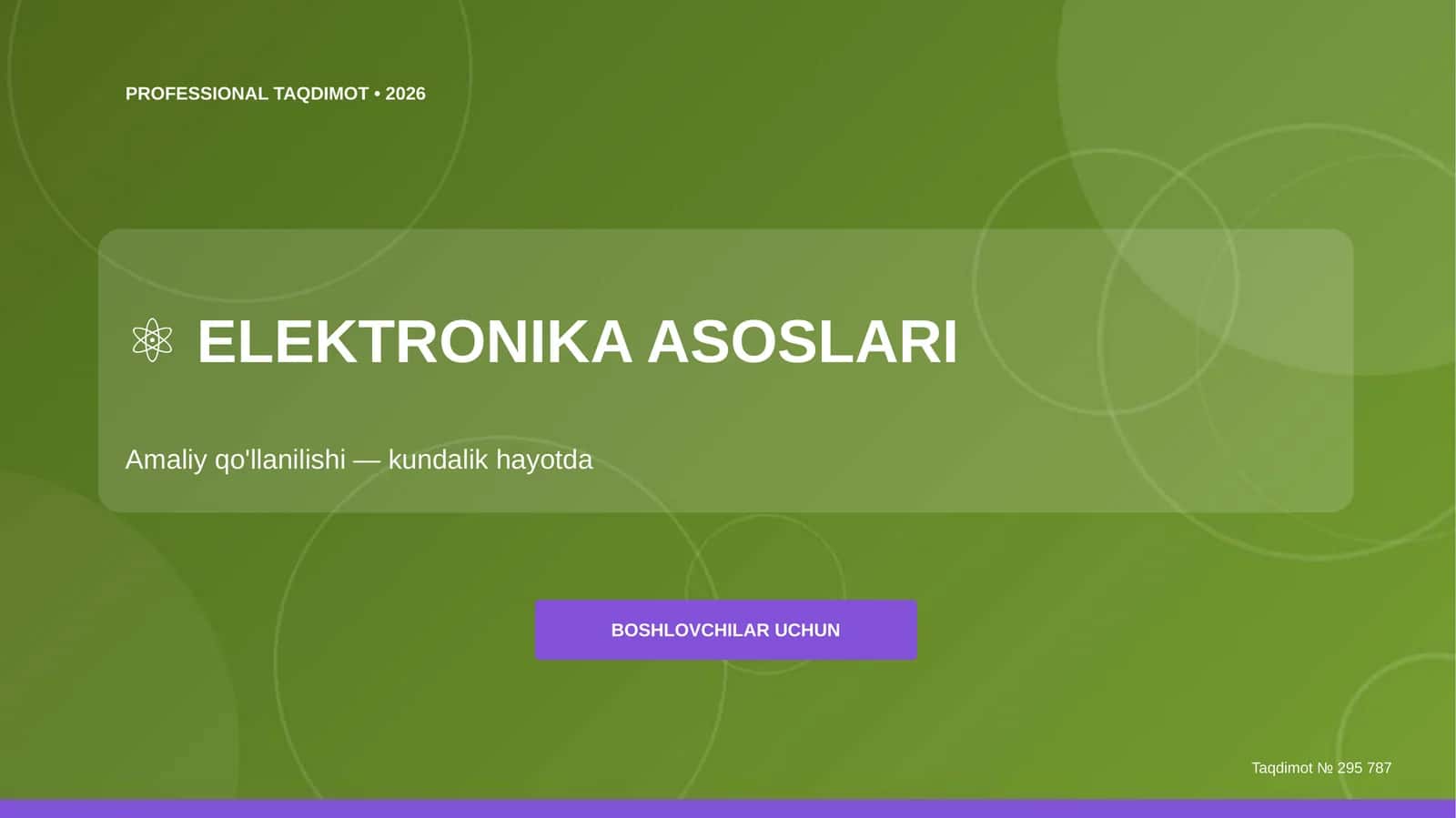 ELEKTRONIKA ASOSLARI 1