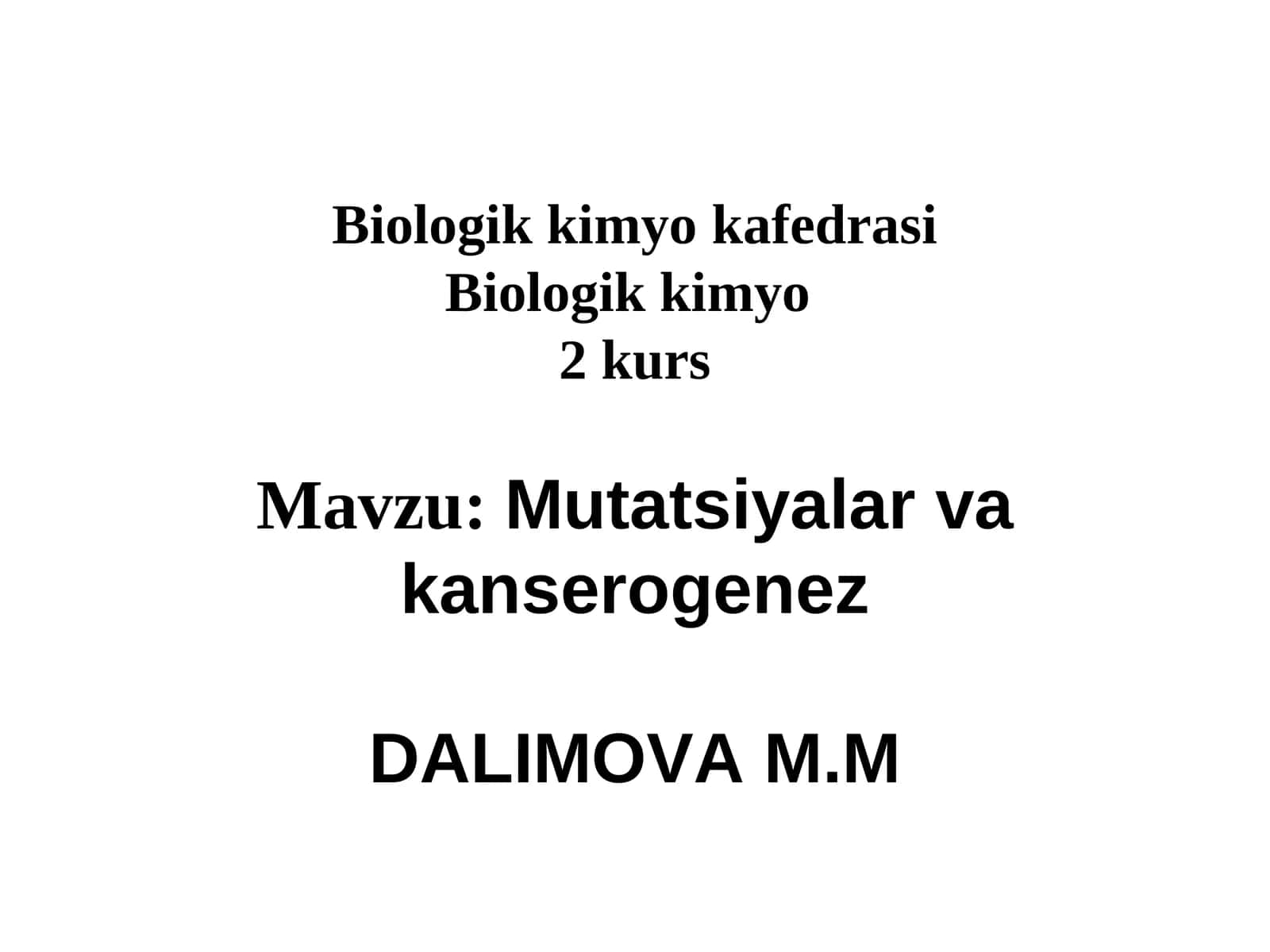 Mutatsiyalar va kanserogenez 1