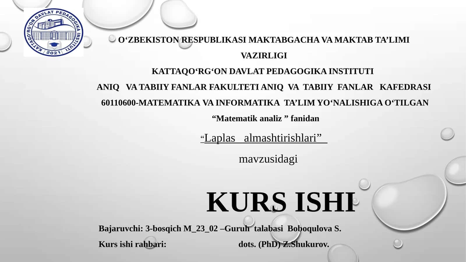 Laplasalmashtirishlari 1
