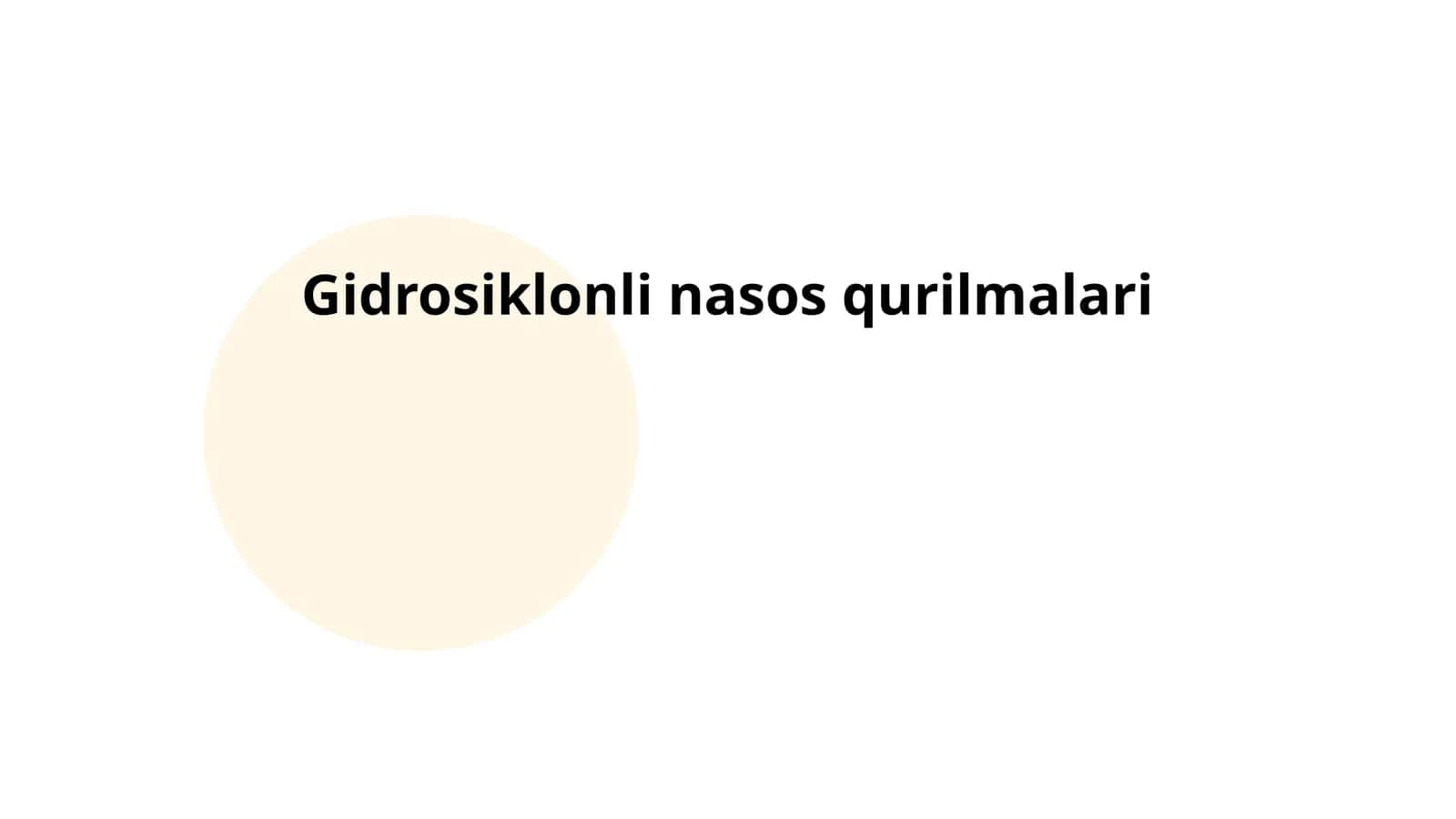 Gidrosiklonli nasos qurilmalari 1