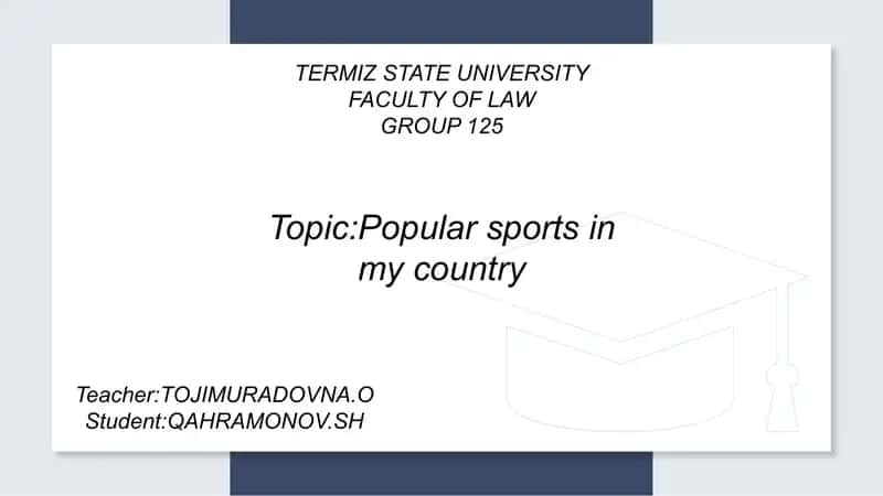 Popular sports in my country 1