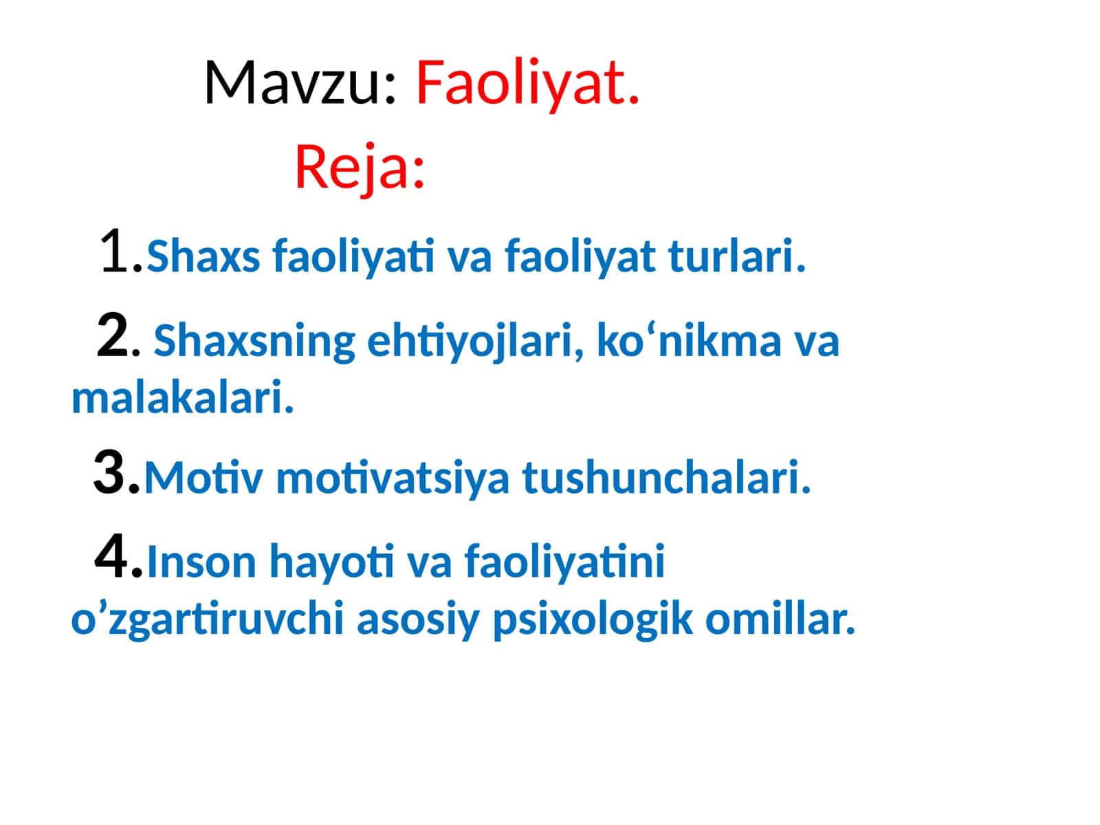 Faoliyat 1