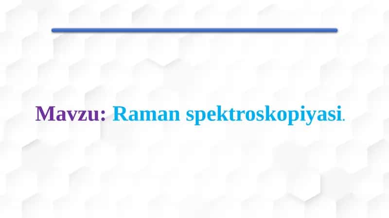 Raman spektroskopiyasi 1