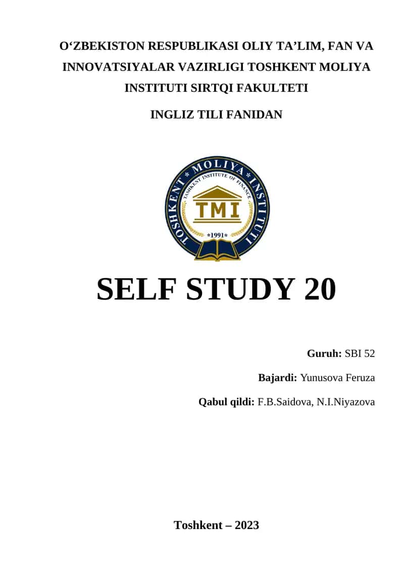 Self study 20 1