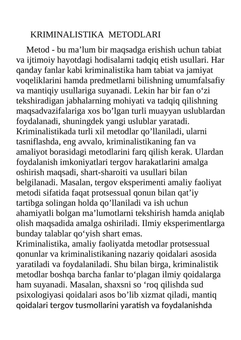 KRIMINALISTIKA METODLARI 1