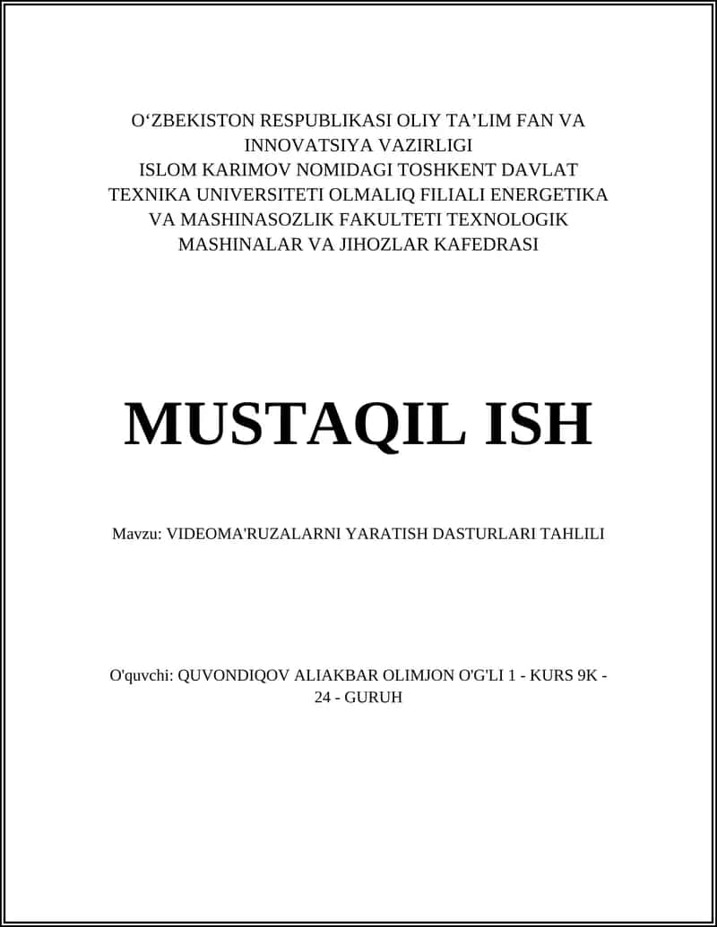 Videoma'ruzalarni yaratish dasturlari 1