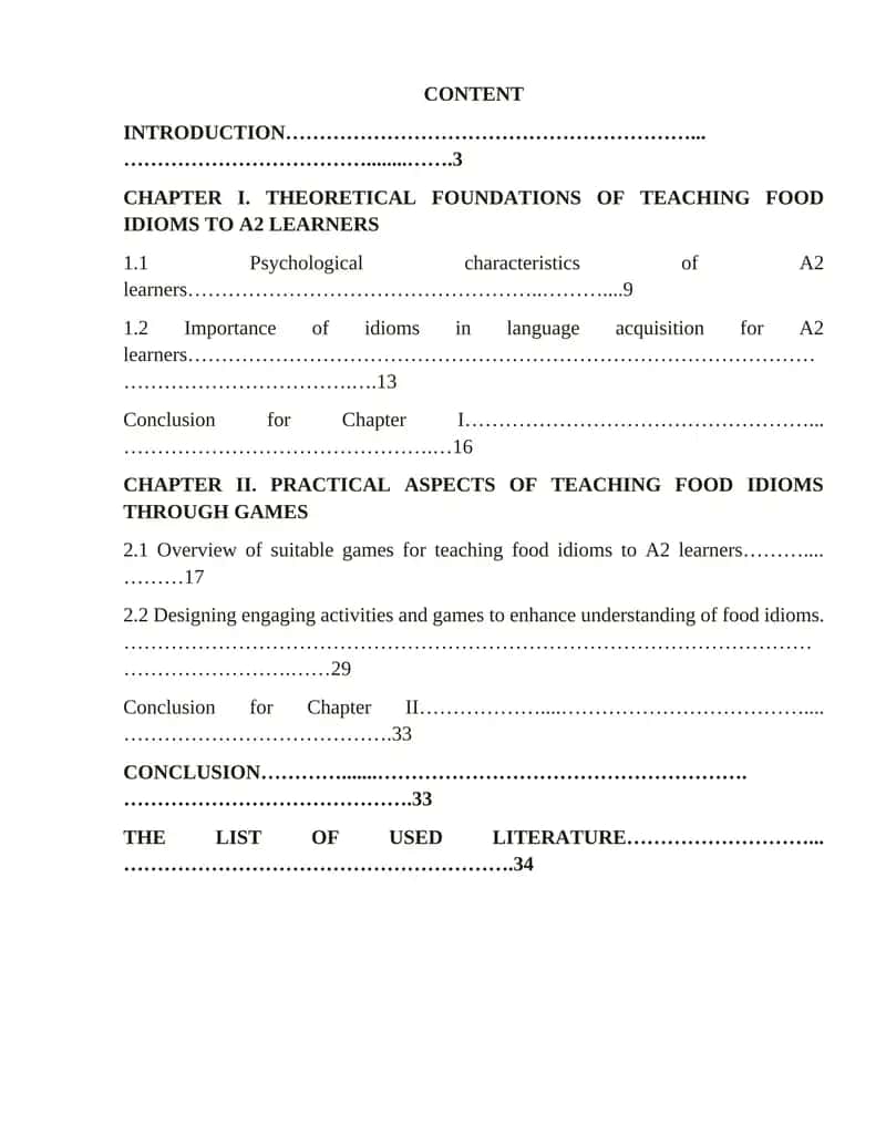Theoretical and Practical Aspects of Teaching Food Idioms to A2 Learners 1