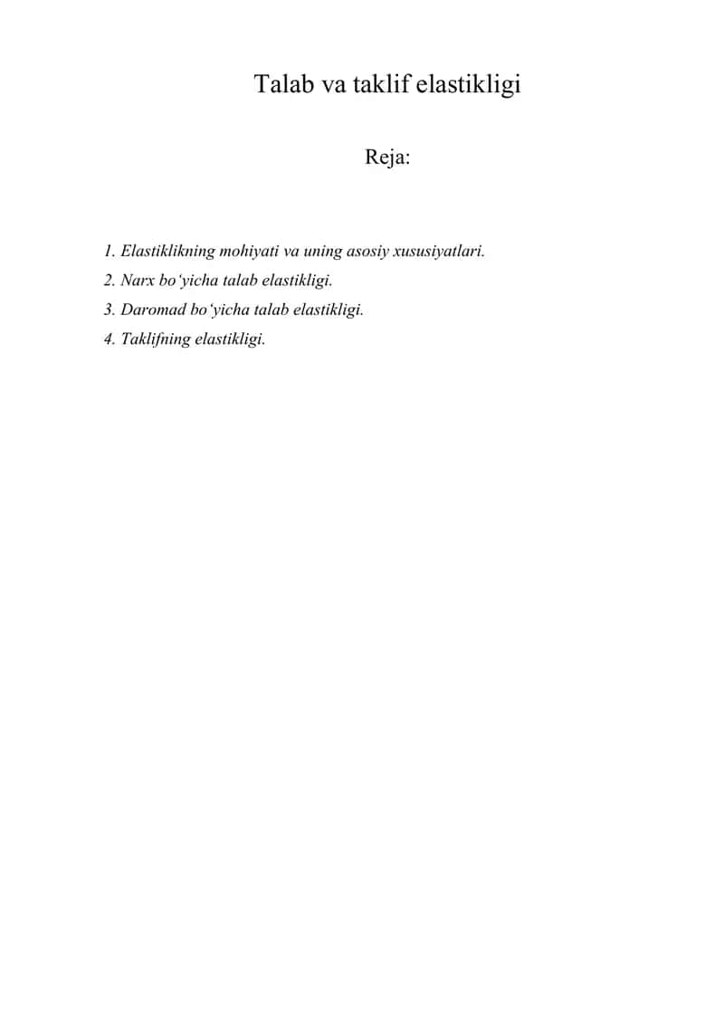 Talab va taklif tahlili asoslari davomi 1