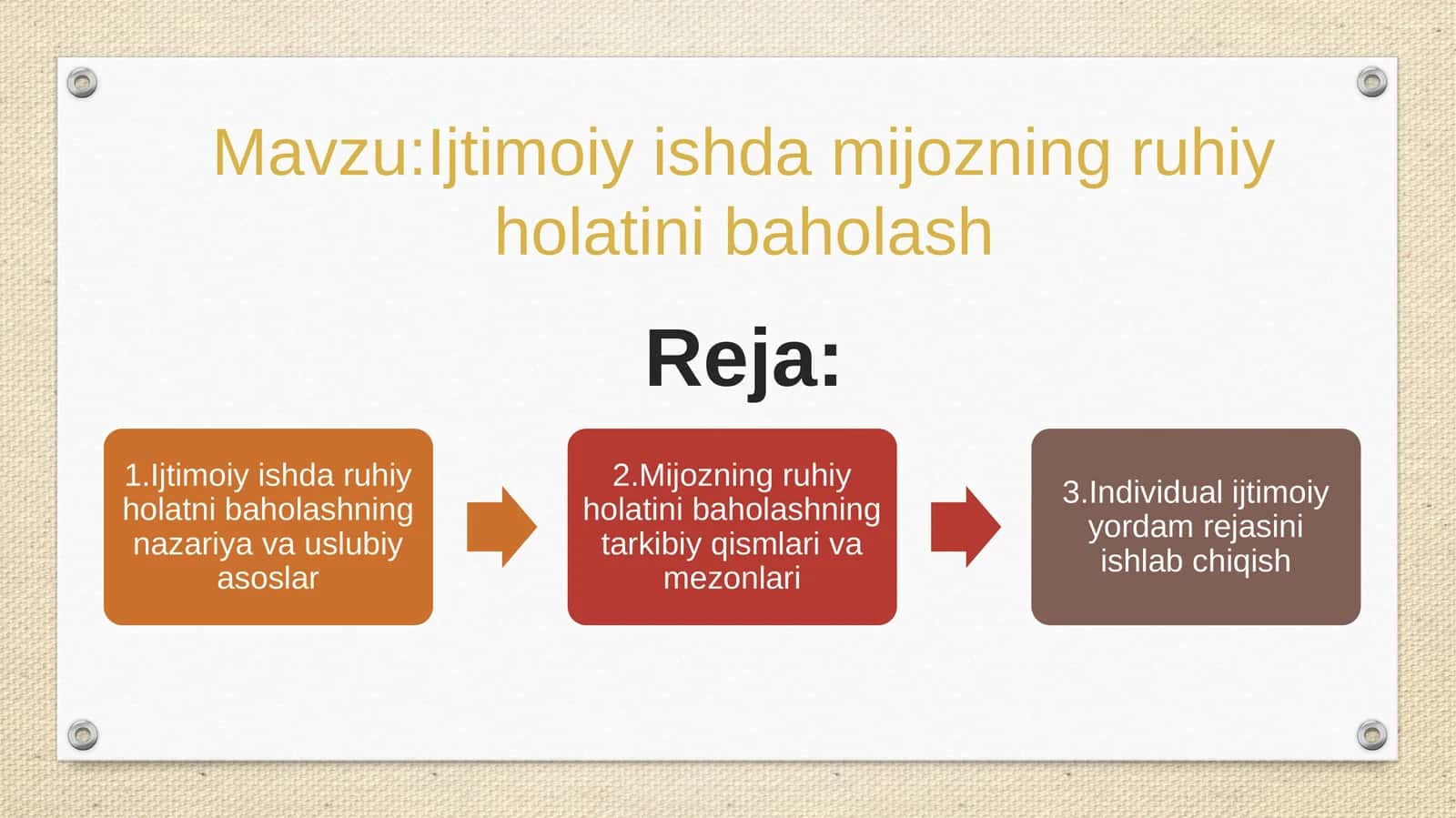 Ijtimoiy ishda mijozning ruhiy holatini baholash 1