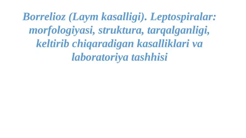 Borrelioz (Laym kasalligi) 1
