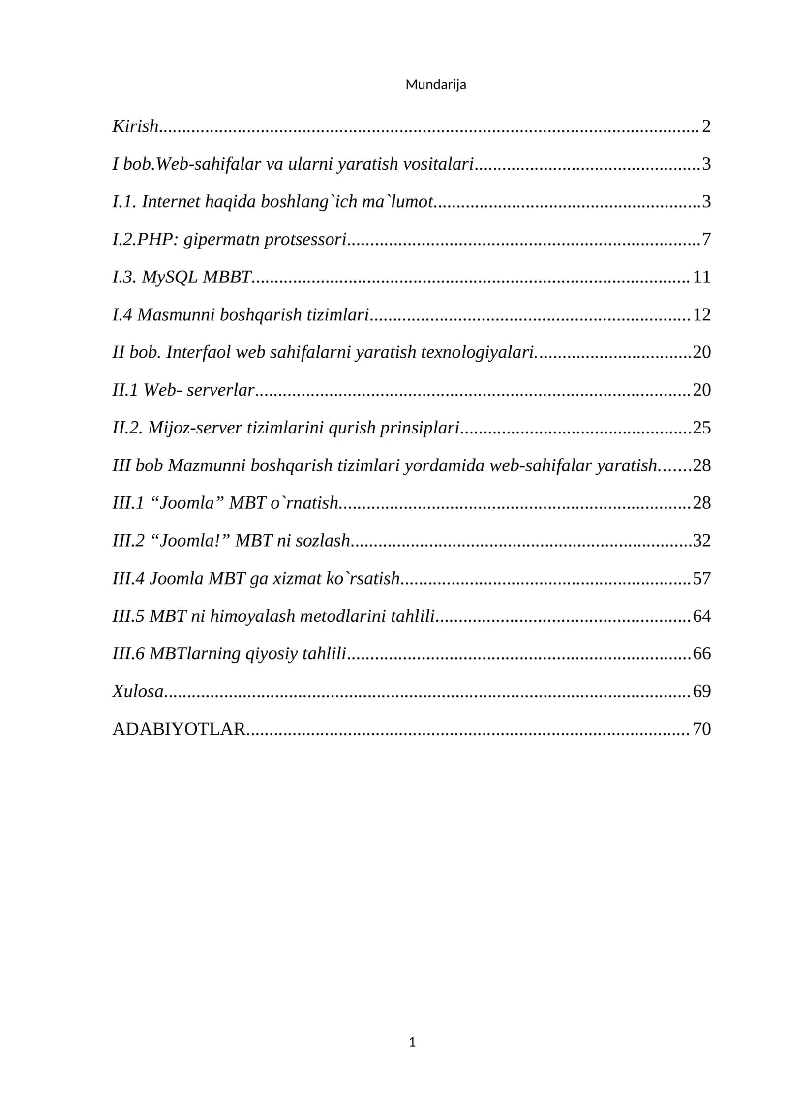 Web-sahifalar va ularni yaratish vositalari 1