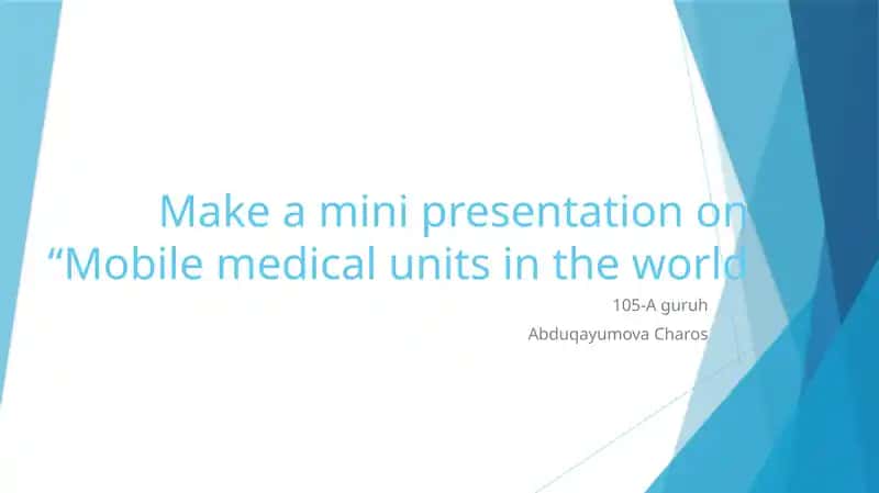 Mobile Medical Units Around the World