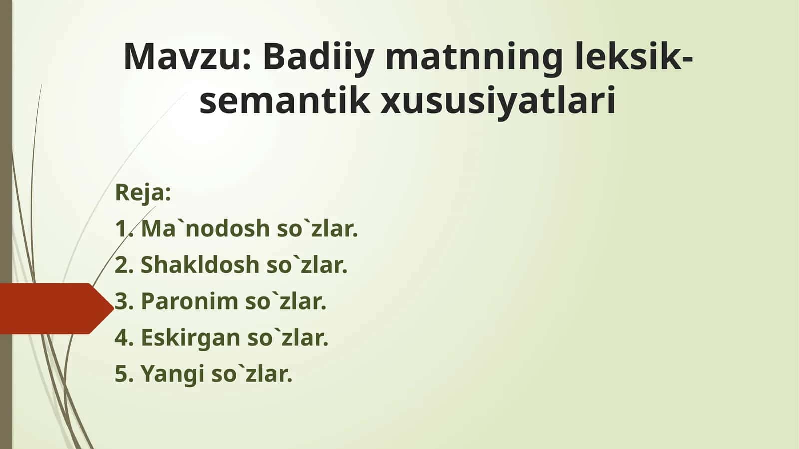 Badiiy matnning leksik-semantik xususiyatlari 1