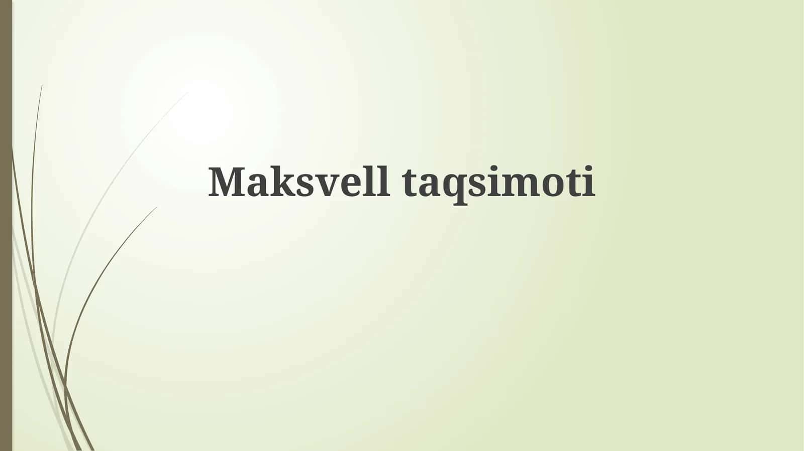 Maksvelltaqsimoti 1