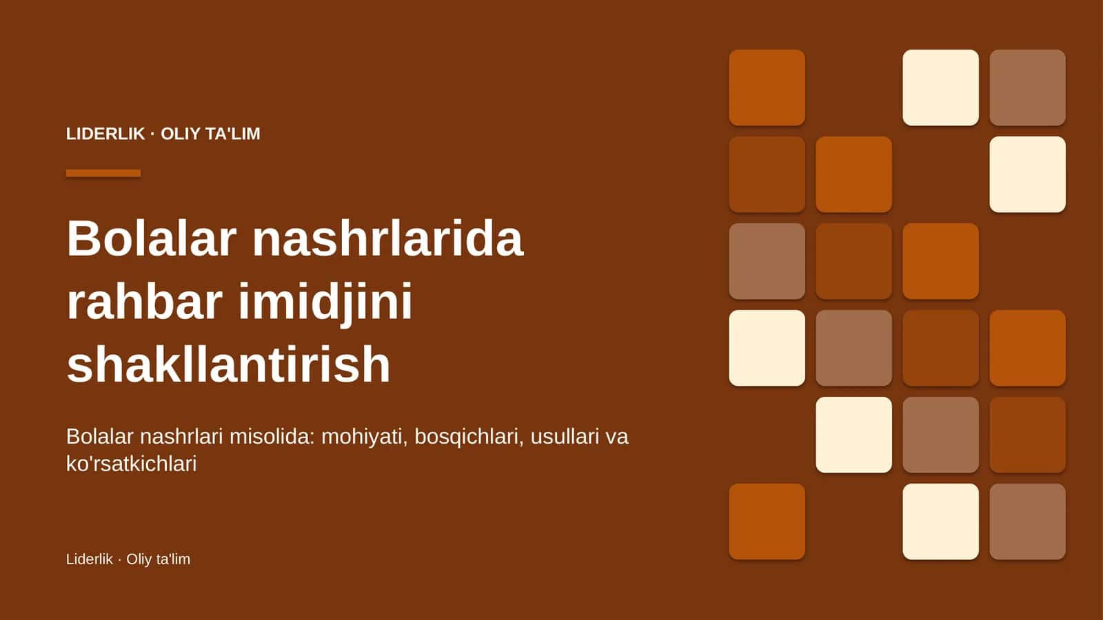 Rahbar imidjini shakllantirish: mohiyati 1