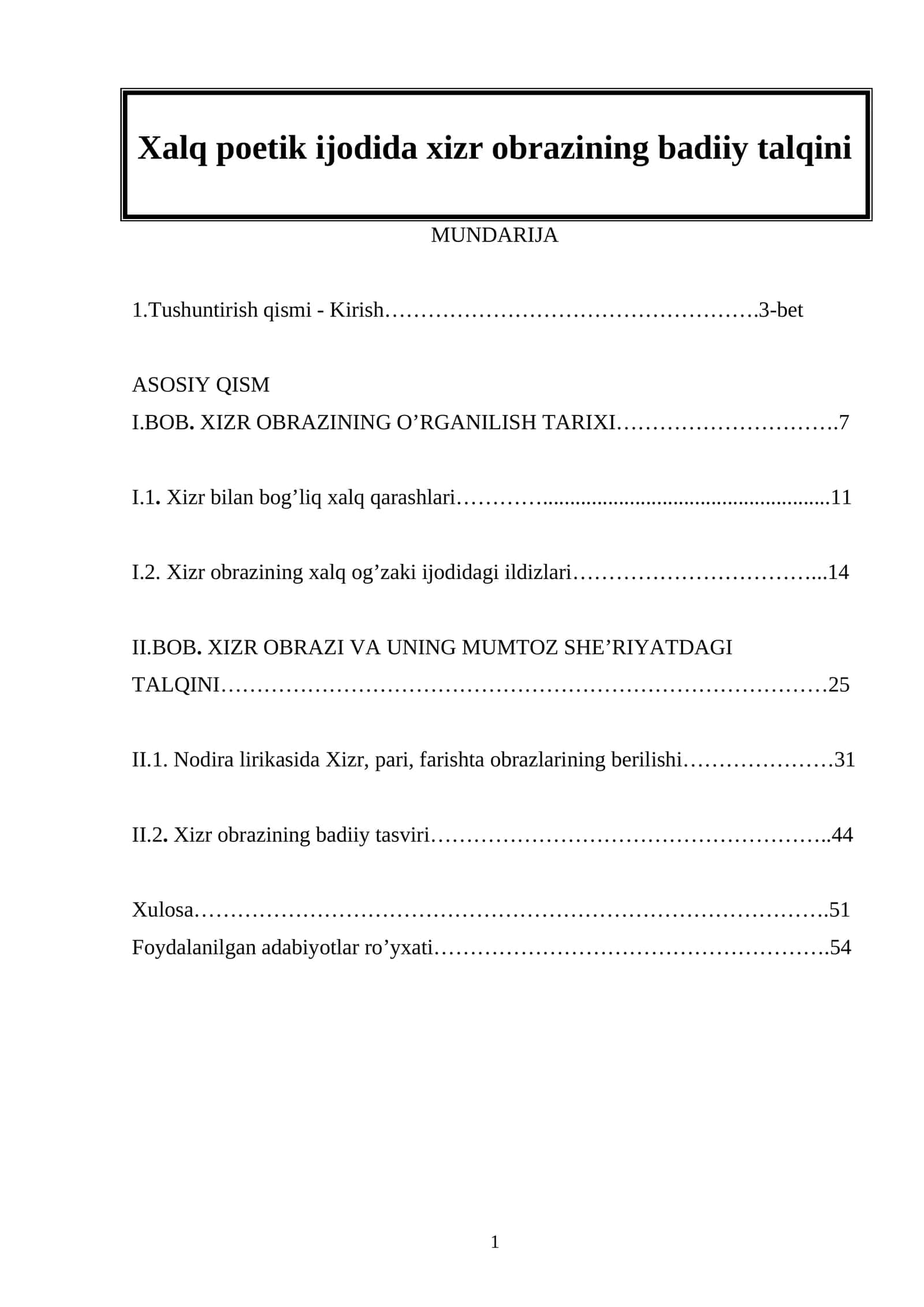 Xalq poetik ijodida xizr obrazining badiiy talqini 1