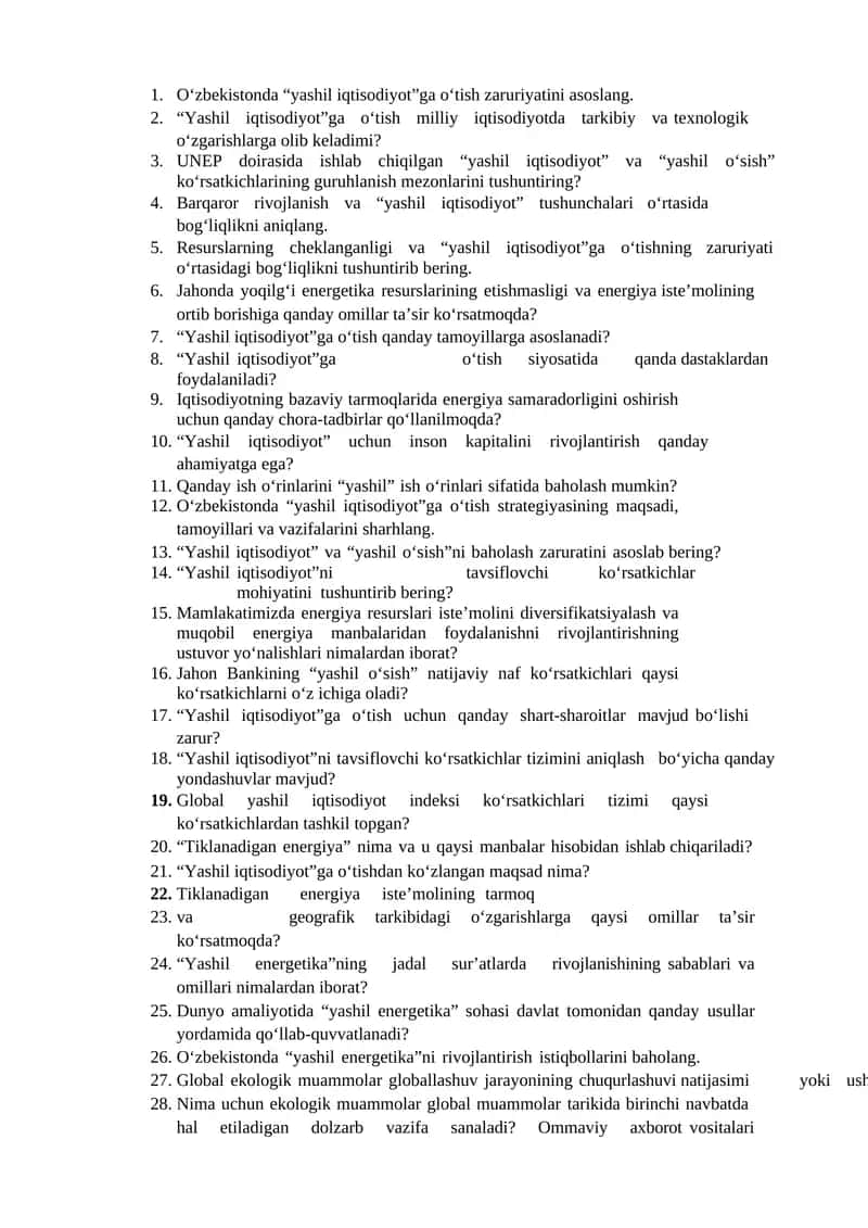 Yashil iqtisodiyot 1