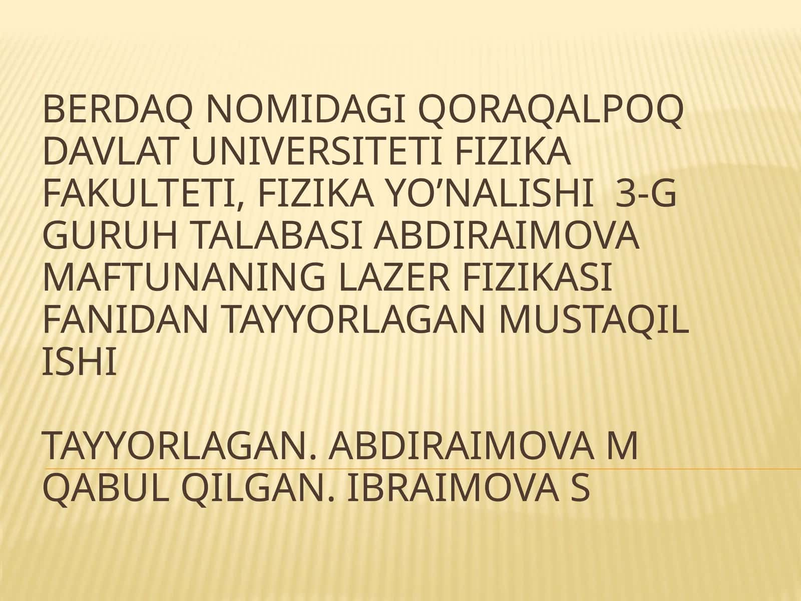 Lazerlarning yaratilishi tarixi va bosqichlari 1