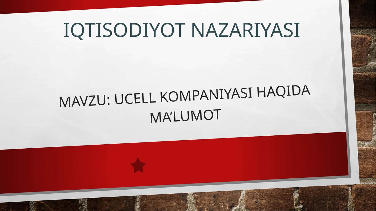 UCELL KOMPANIYASI HAQIDA MA’LUMOT 1