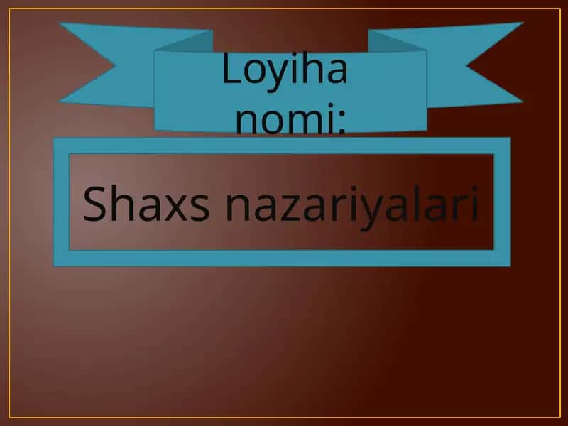 Shaxsnazariyalari 1