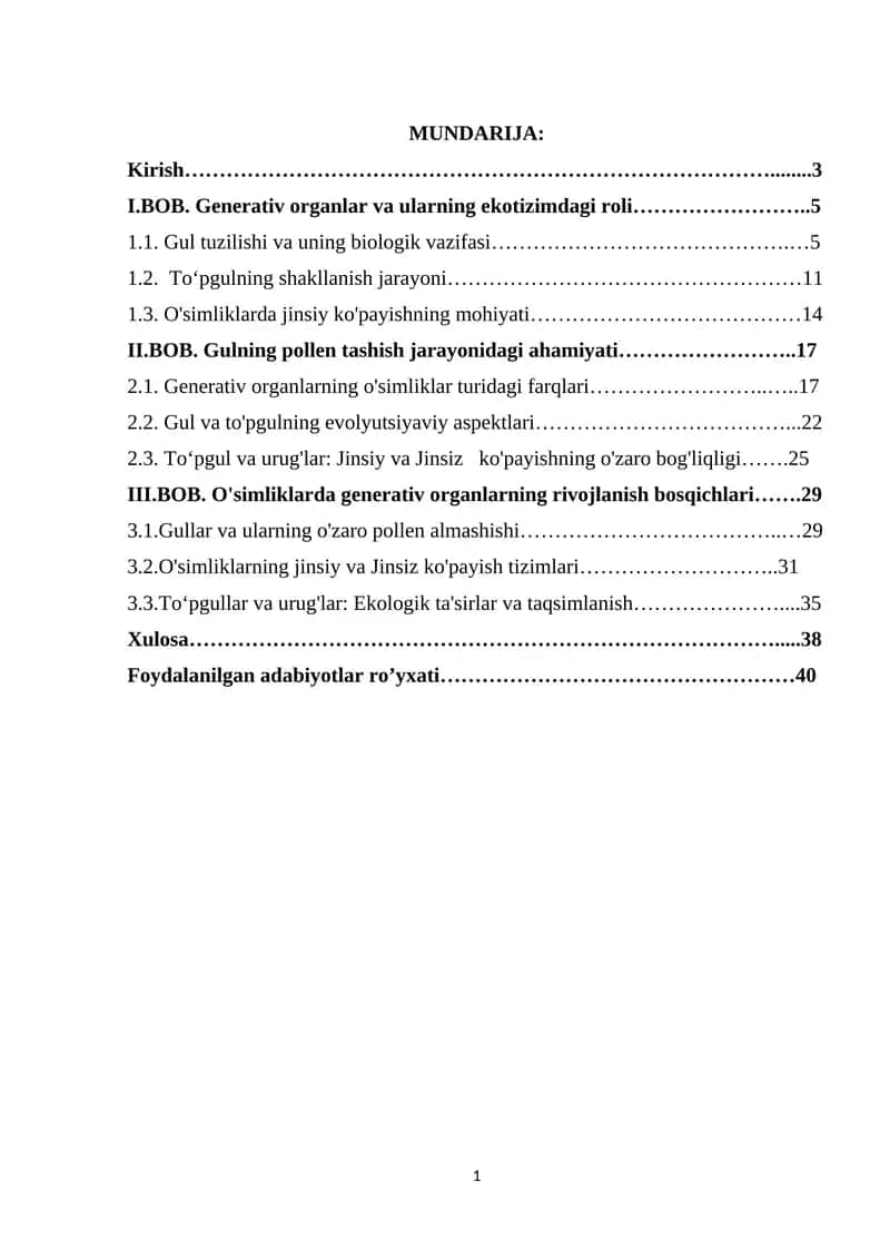 Generativ organlar.Gul. Toʻpgullar 1