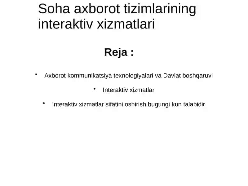 Interaktiv xizmatlar