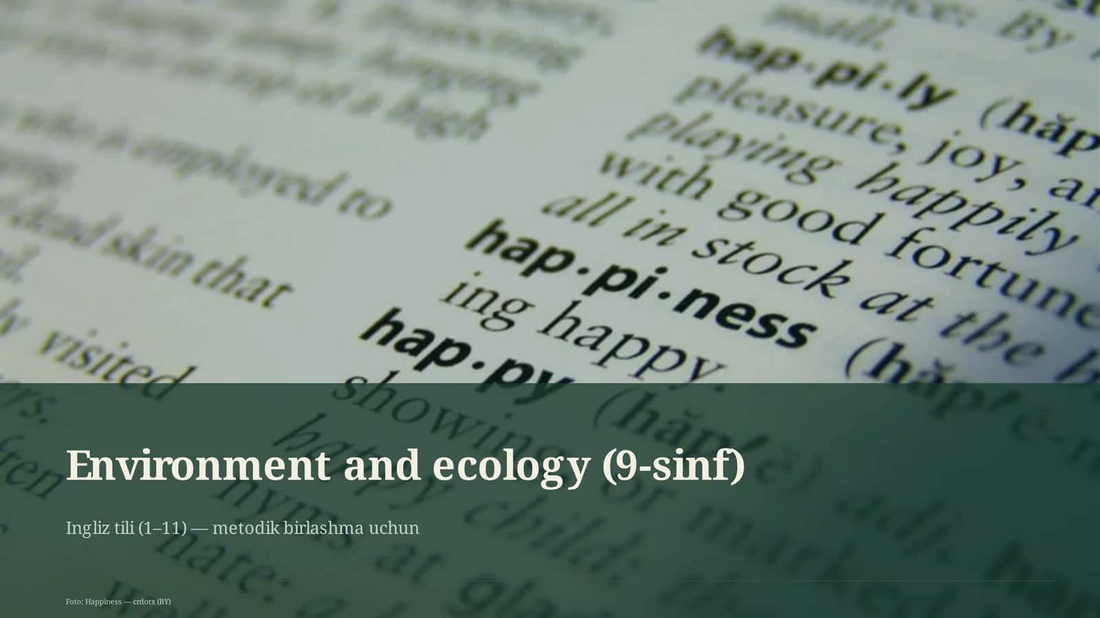 Environment and ecology (9-sinf) 1