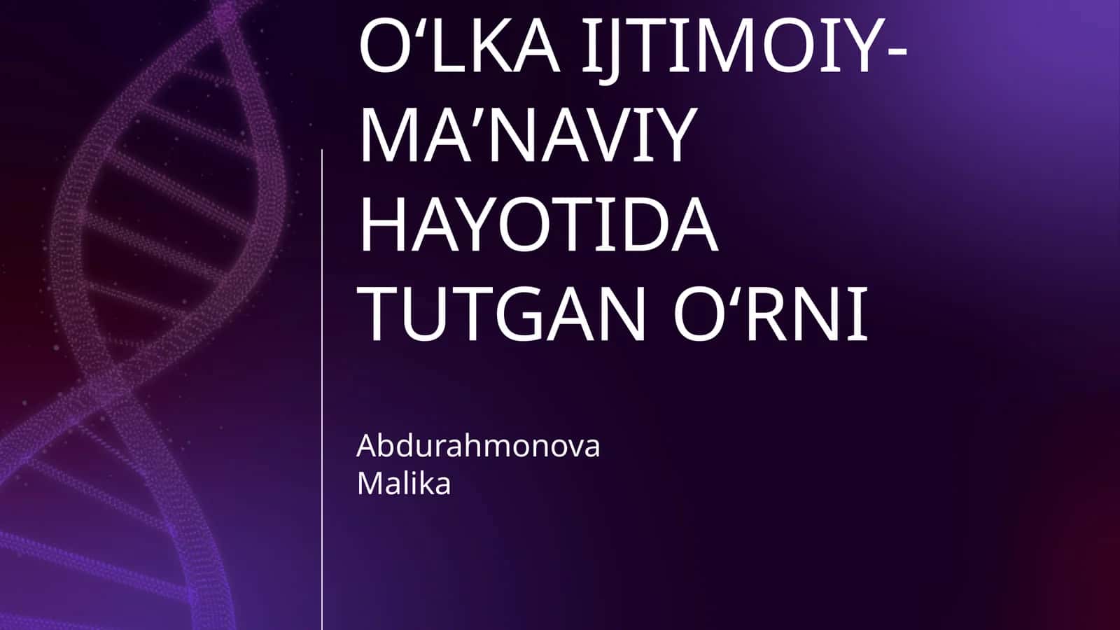 JADIDLARNING OʻLKA IJTIMOIY-MAʼNAVIY HAYOTIDA TUTGAN OʻRNI 1