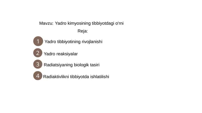Yadro kimyosining tibbiyotdagi o'rni 1