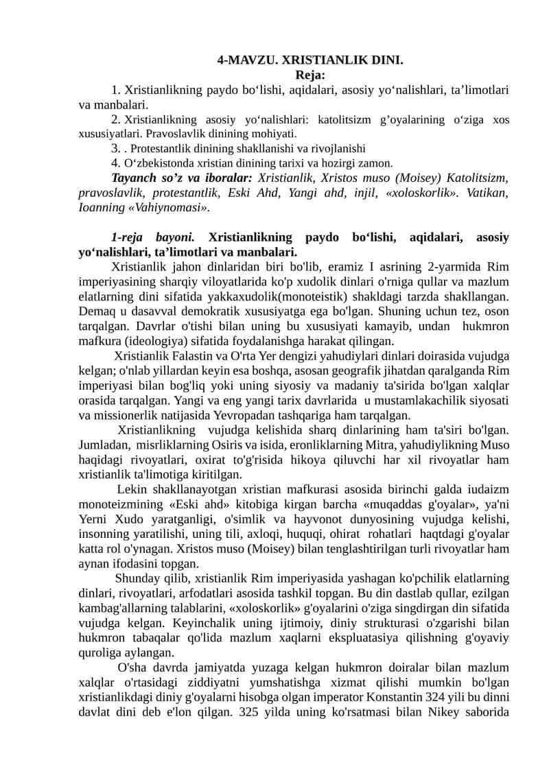 XRISTIANLIK DINI 1