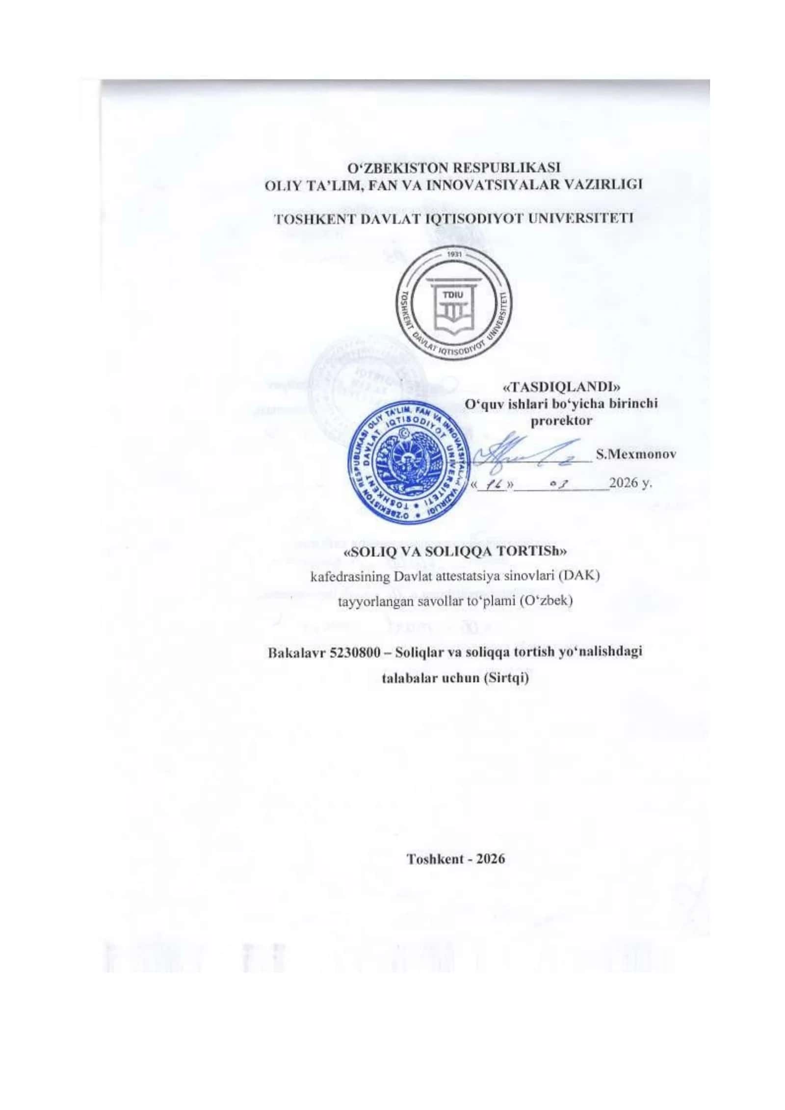 Gost yakuniy davlat imtihoni javoblari 2026 1