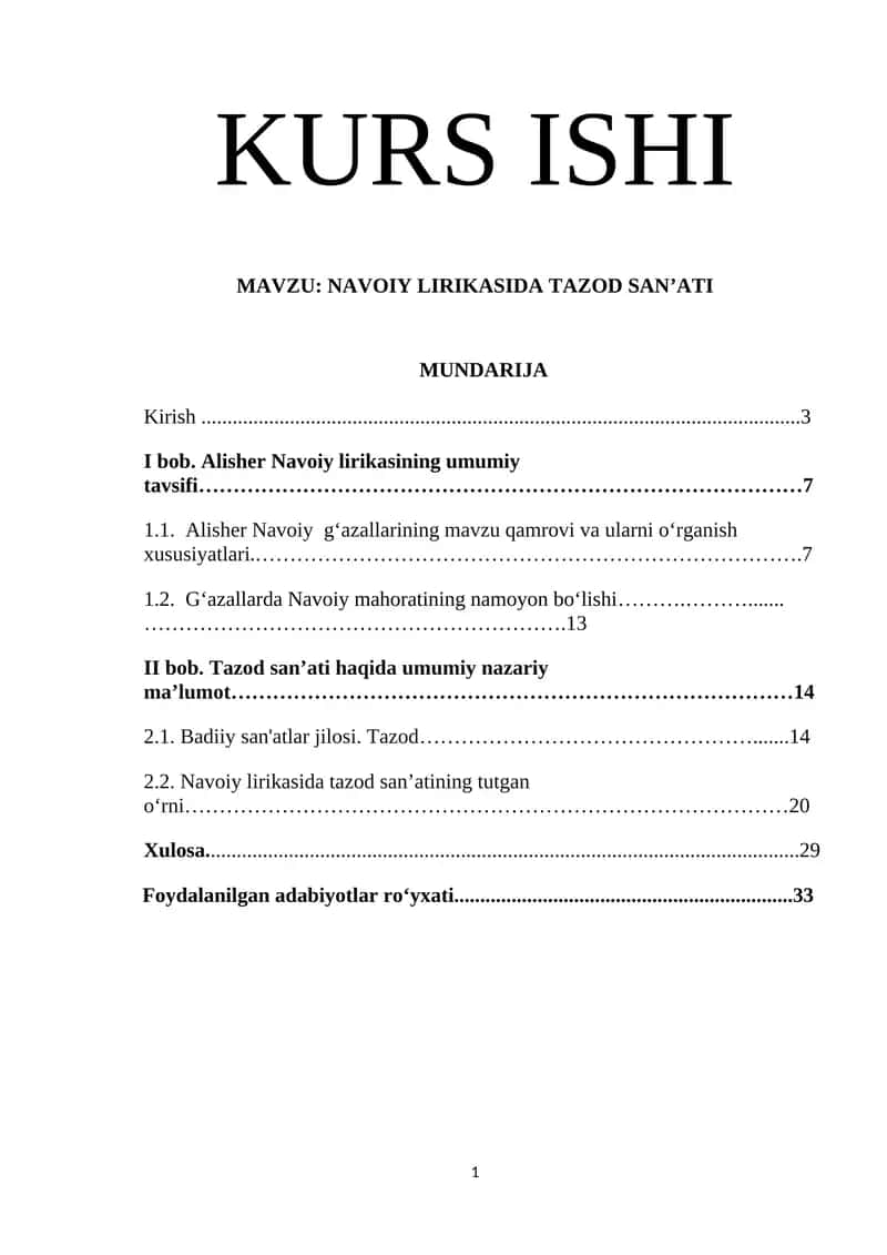 NAVOIY LIRIKASIDA TAZOD SAN’ATI 1