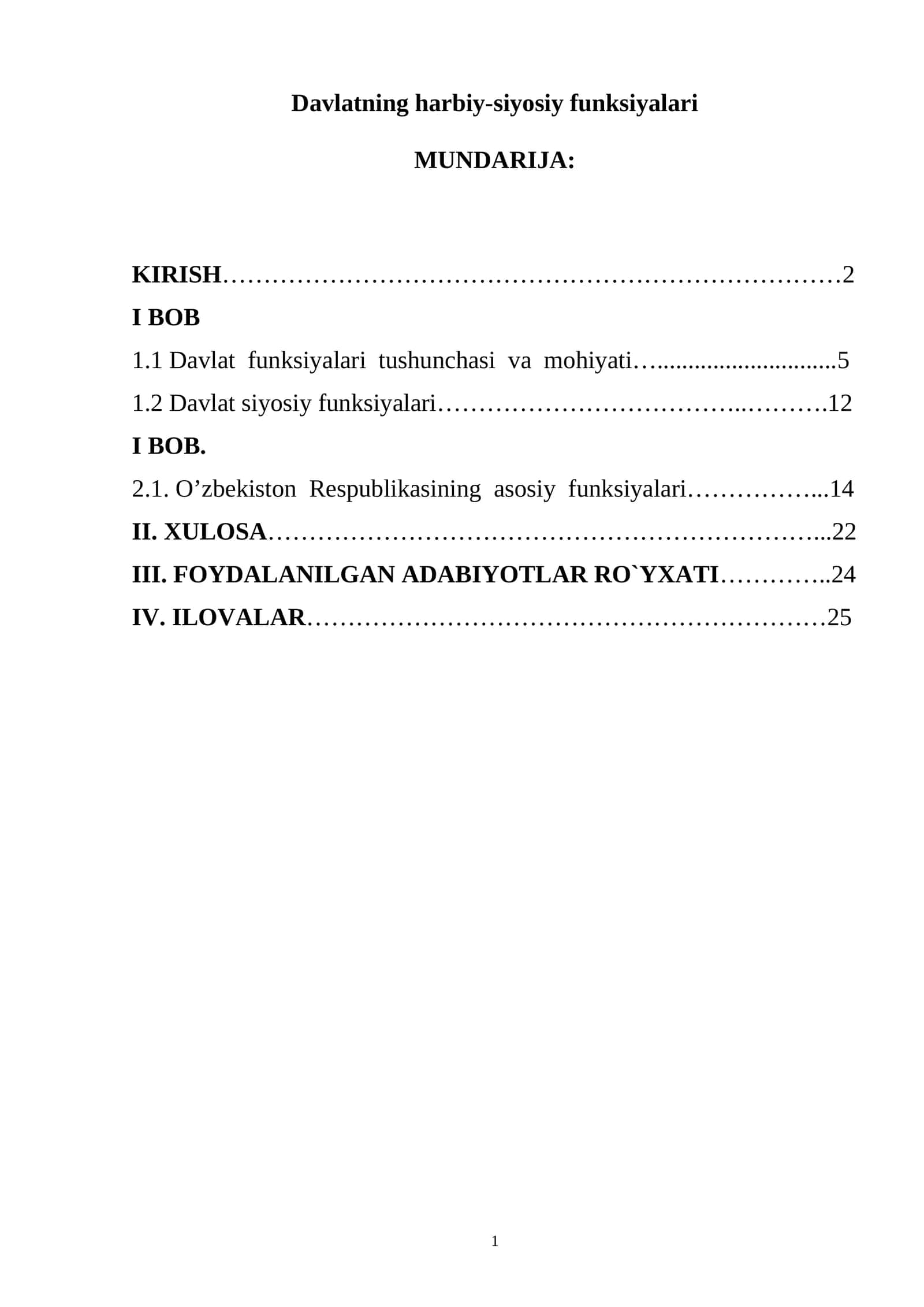 Davlatning harbiy-siyosiy funksiyalari 1