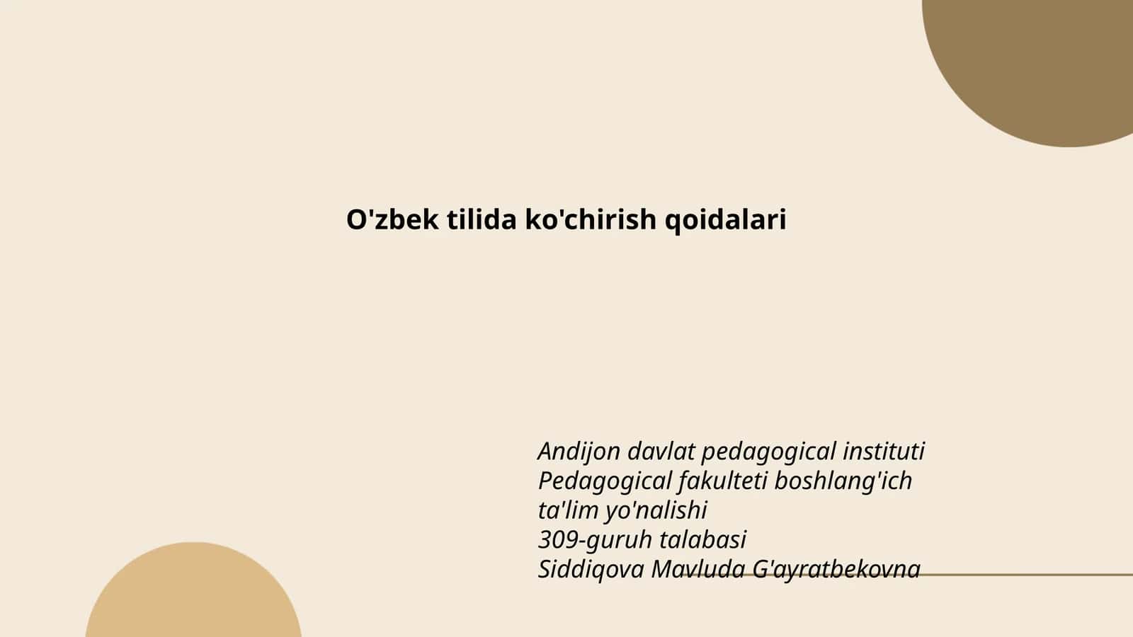 O'zbek tilida ko'chirish qoidalari 1