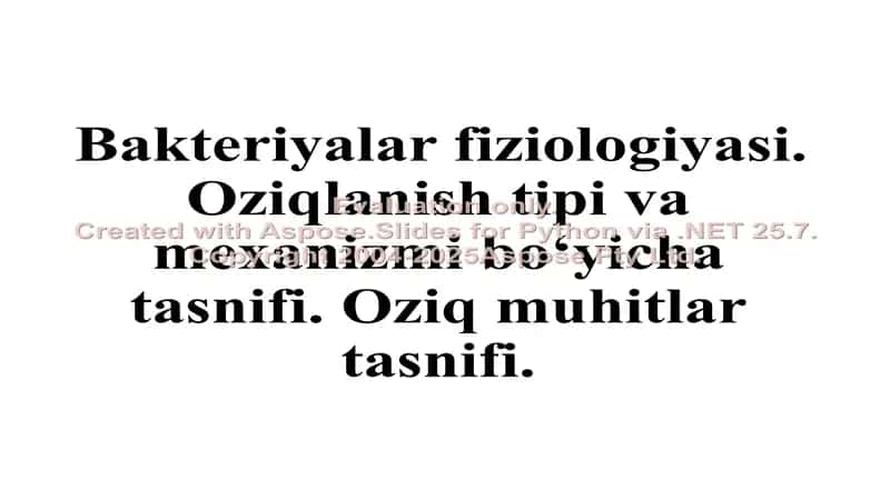 Bakteriyalar fiziologiyasi 1