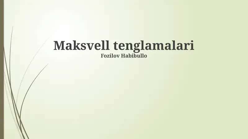 Maksvell Tenglamalari 1