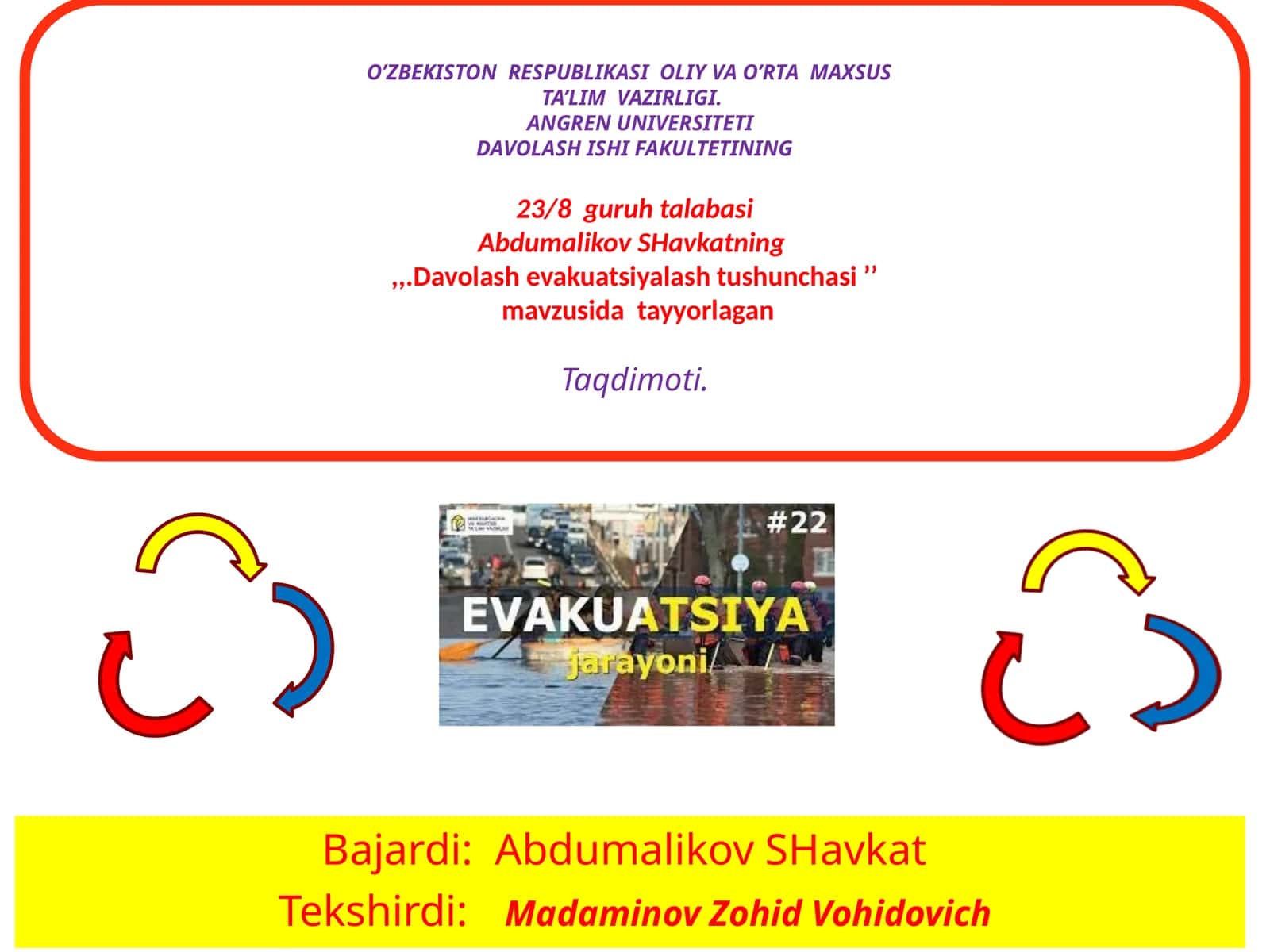 Davolash Isi Fakulteti Taqdimoti 1