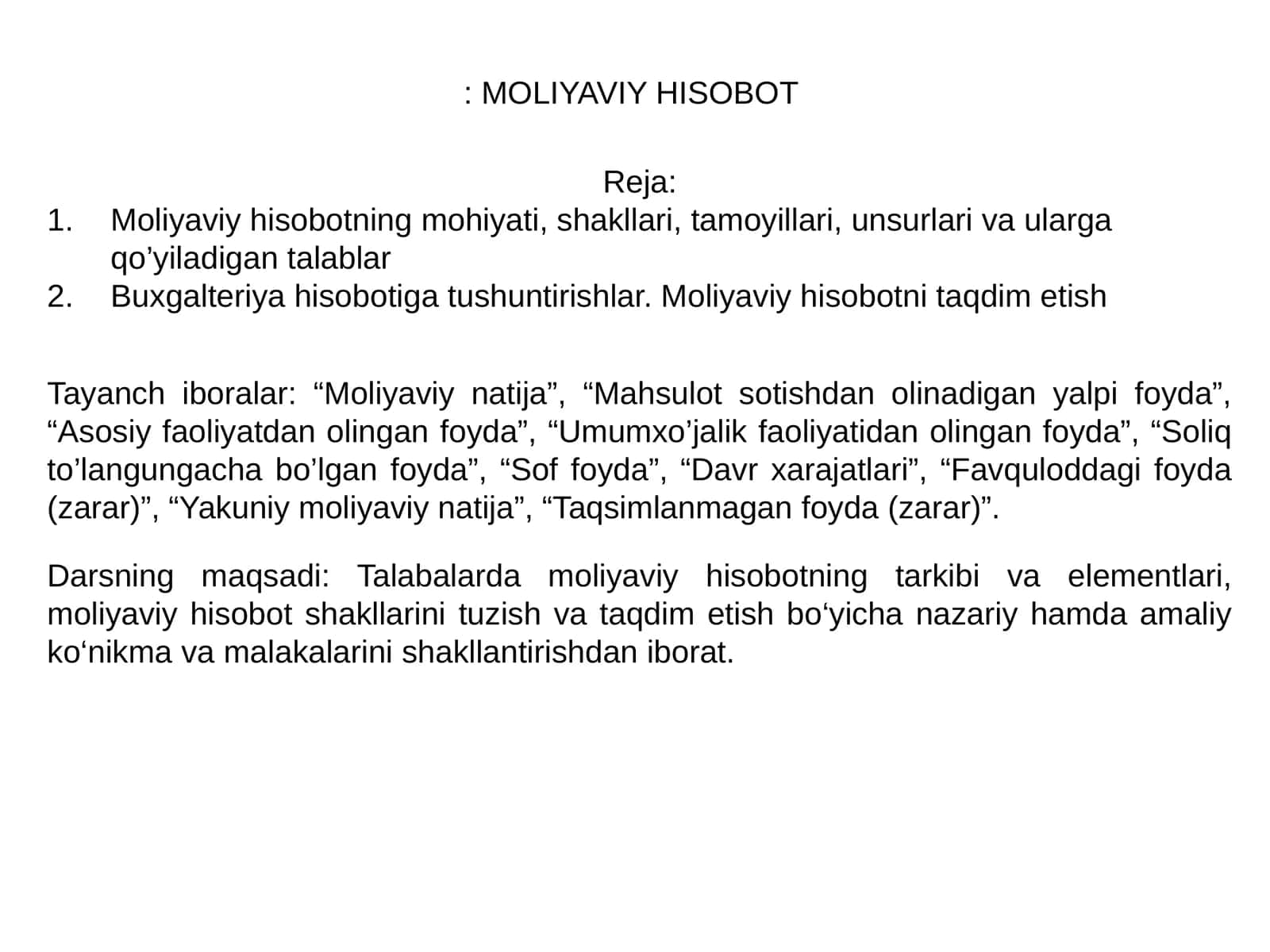 MOLIYAVIY HISOBOT 1