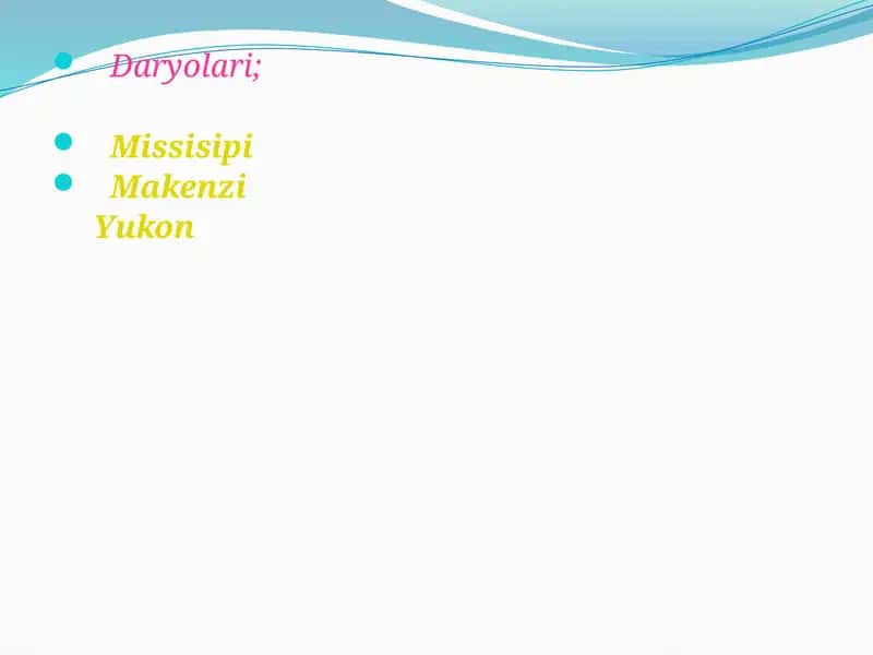 SHIMOLIY AMERIKA DARYOLARINING QUYILISH HAVZALARI 1
