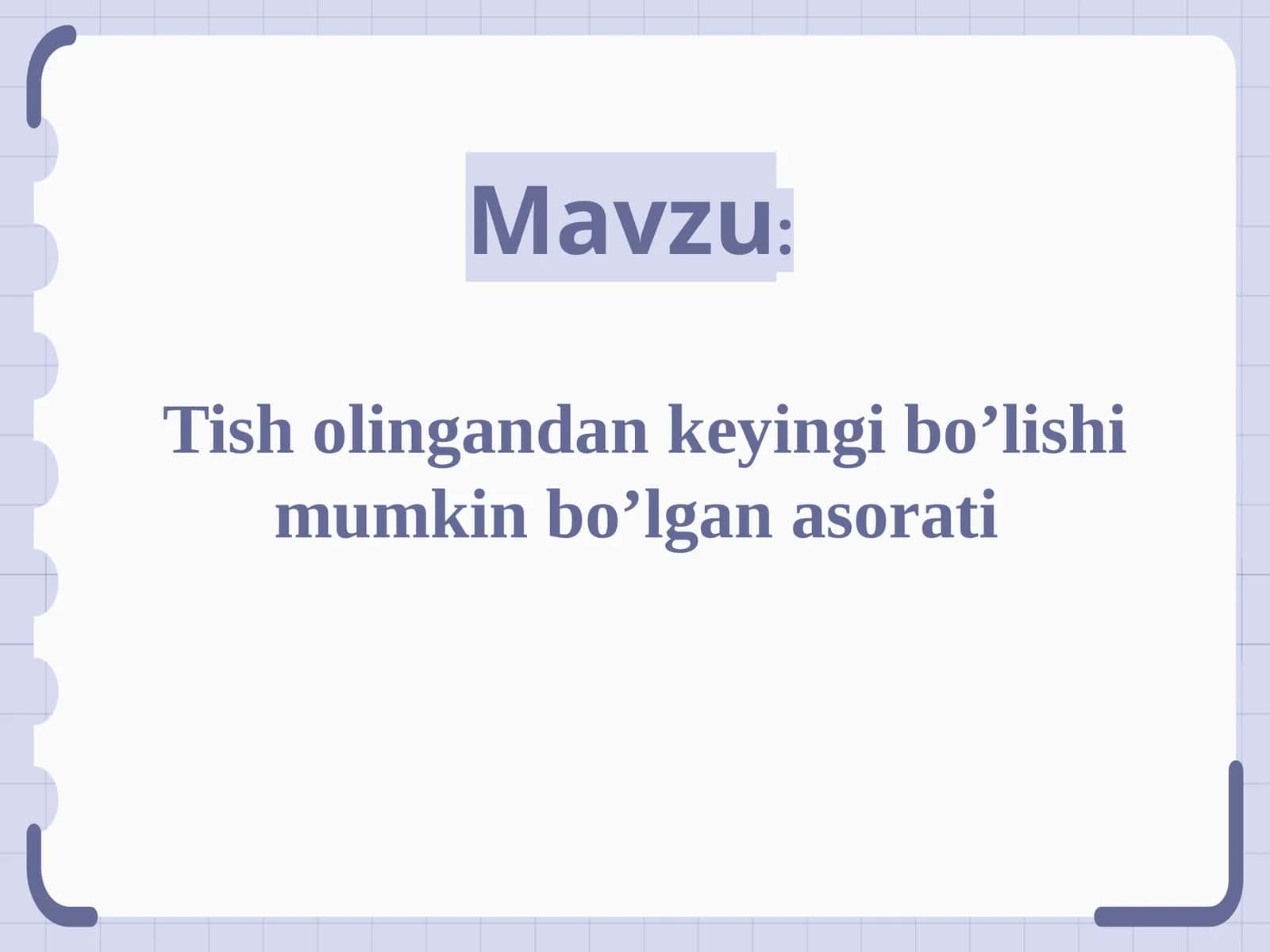 Tishlarni olib tashlash 1