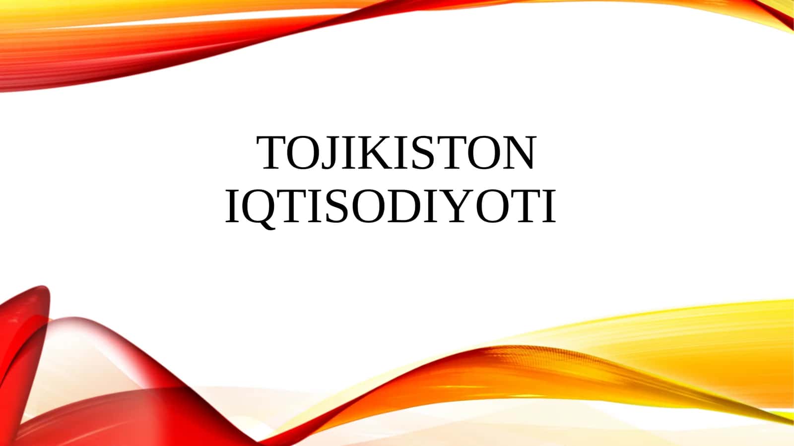 Tojikiston iqtisodiyoti 1